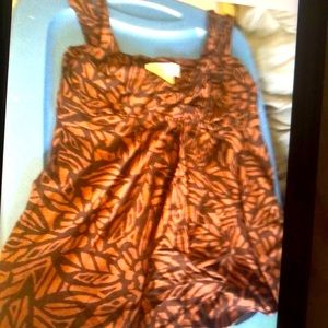 Micheal kors shirt brown & black tropical top LG
